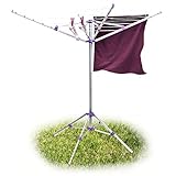 Die Wäschespinne aus Aluminium bietet auf einer Gesamt-Leinenlänge von ca. 19,2 Metern genügend Platz für Ihre Textilien - Nutzen Sie den Platz für Ihre Handtücher, Kleidung und vieles mehr!