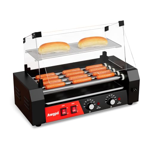 Awgpd Hot Dog Roller with Glass Hood