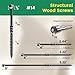 #14 x 4 Wood Structural Screws 50 Pcs, Exterior Hex-Head Lag Screws, Black Heavy Duty Construction Timber Log Landscaping Wood Screws, 5/16 Hex Socket Included