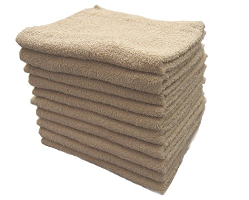 フェイスタオル10枚組 ベージュ 速乾薄手タイプ BE10