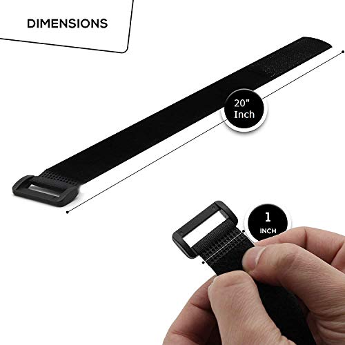 STARUMENT Reusable Cinch Straps 1”x 20”- Premium Multipurpose Quality Hook and Loop Safety Straps (15 Pack) (20 inch) - Thumbnail 4