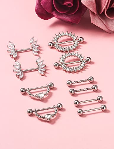 Vqoxaggi 14G Nipple Rings For Women Surgical Steel Vxg0002 0 #TOP4