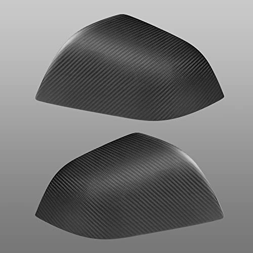 Hansshow Tesla Model 3 Side Mirror Cover 2Pcs Real Carbon Fiber Rearview Mirror Cover For Model 3-2017-2022 Tesla Model 3 Exterior Mirrors Cap (Model 3 Side Mirror-Matte) #TOP4