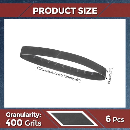 Kozelo 6 Stück Schleifbänder 2 x 36 Zoll 400 Körnung Siliciumcarbid Schleifband Schleifpapier Für Bandschleifer Metallschleifen Holzbearbeitung Schweißrostentfernung