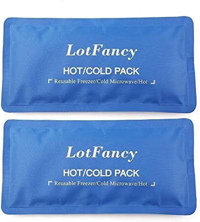 LotFancy Ice Pack for Injuries, Pack of 2, Reusable Hot Cold Pack for Therapy, Cooling or Heating Pad for First Aid, Back Shoulder Neck Head Feet Pain Relief,10.5 x 5 Inches