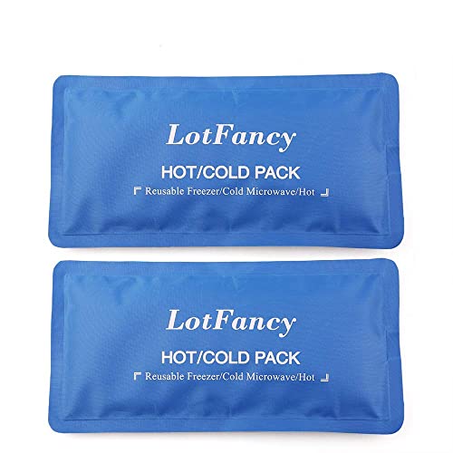 Lotfancy Ice Pack For Injuries, Pack Of 2, Reusable Hot Cold Pack For Therapy, Cooling Or Heating Pad For First Aid, Back Shoulder Neck Head Feet Pain Relief,10.5 X 5 Inches #TOP14