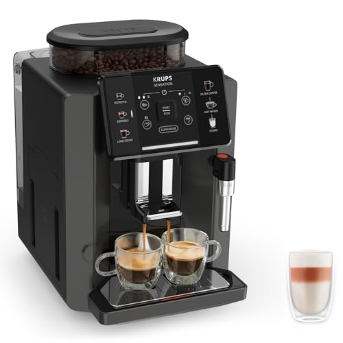 Krups Sensation C50 Fully Automatic Coffee Machine, Bean to Cup, Cappuccino & Latte Maker, Espresso,...