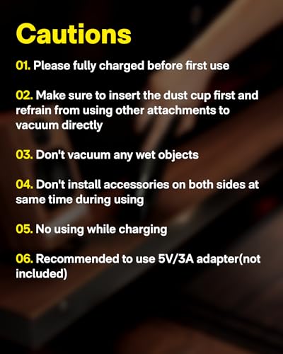 HOTO Handheld Vacuum Cleaner Cordless, Desk Vacuum Cleaner Compressed Electric Air Duster 15000Pa Suction, 4-in-1 Portable Vortex Vacuum Dust Buster Air Blower for Computer, Keyboard - Image 8