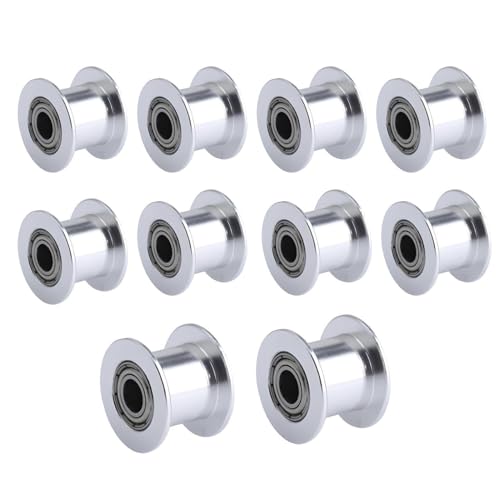 Super Print GT2 Idler Pulley 20 Toothless Bore 5mm for 3D Printer 9mm/10mm Width GT2 Timing Belt. (10pcs)
