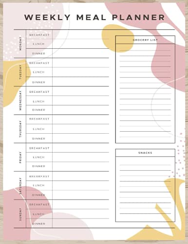 Weekly Meal Planner - Grocery List: Meal Planner Notepad - Funny Design Notepad Organiser for Weekly/Daily Food Planning with Grocery Shopping List, A4, 50 Pages
