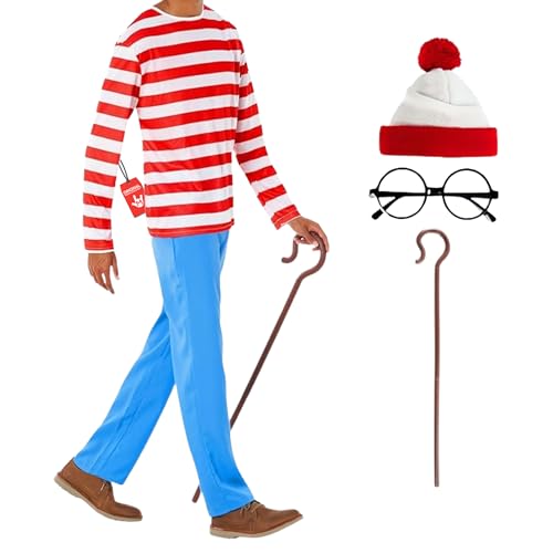 Morph Red and White Striped Costume Kids, Striped Character Costumes, Adult Book Character, World Book Day Costumes for Kids, Large