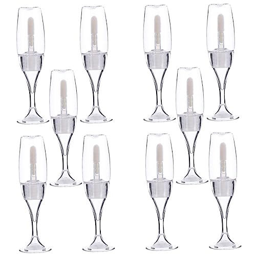 Ipetboom 10 Piezas De Tubo Vacío De Vidrio Para Vino Esmalte De Labios Brillo De Labios Ácido Transparente Botella Vacía Tubos De Brillo De Labios De Miel Tubo De Brillo De Labios