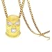 Xusamss Hip Hop Stainless Steel Crystal Mask Pendant Chain Necklace,27inches