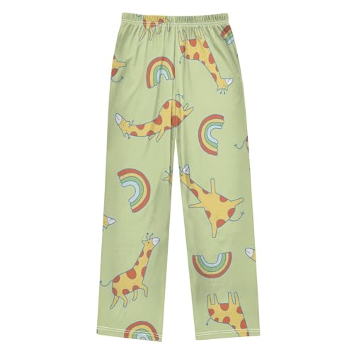 Giraffe Rainbow Boys Pants Boys Athletic Pants Long Pant for Boy with Pockets Wide-Leg Size 6-14Y2