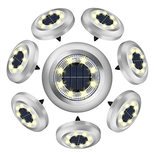 ZFITEI 8 Pack Solar Ground Lights Outdoor,8 LED...