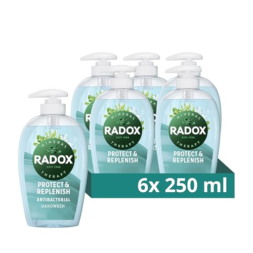 Radox Mineral Therapy Protect & Replenish Liquid Soap Handwash that kills 99.9% of bacteria for cleansed & fresh hands 250 ml, Pack of 6