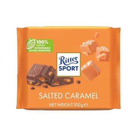 Ritter Sport Salted Caramel Chocolate 100g (Pack of 12) Cover