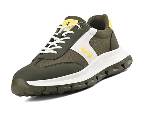 Image of LOUIS STITCH Men's Solar Yellow Lightweight Sport Shoes | Elastic Laces Sneaker and Casual Wear | Perfect for Casual, Gym & Travel Wear | LS-AT-MPGR | UK-6