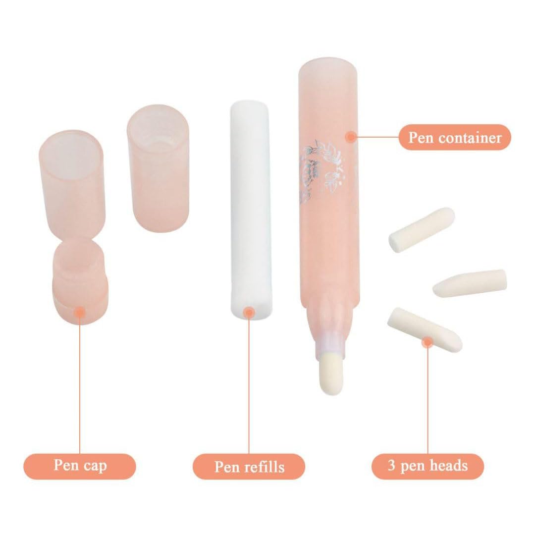 Penna Correggi Smalto Unghie,4 PCS Rimozione Smalto per Unghie Senza Solvente Nail Remover Correzione Pen con 12 Punte di Ricambio