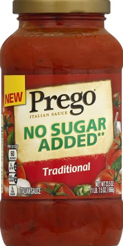 Image of Prego Traditional No Sugar Added Pasta Sauce, 23.5 Oz Jar (Pack of 4)