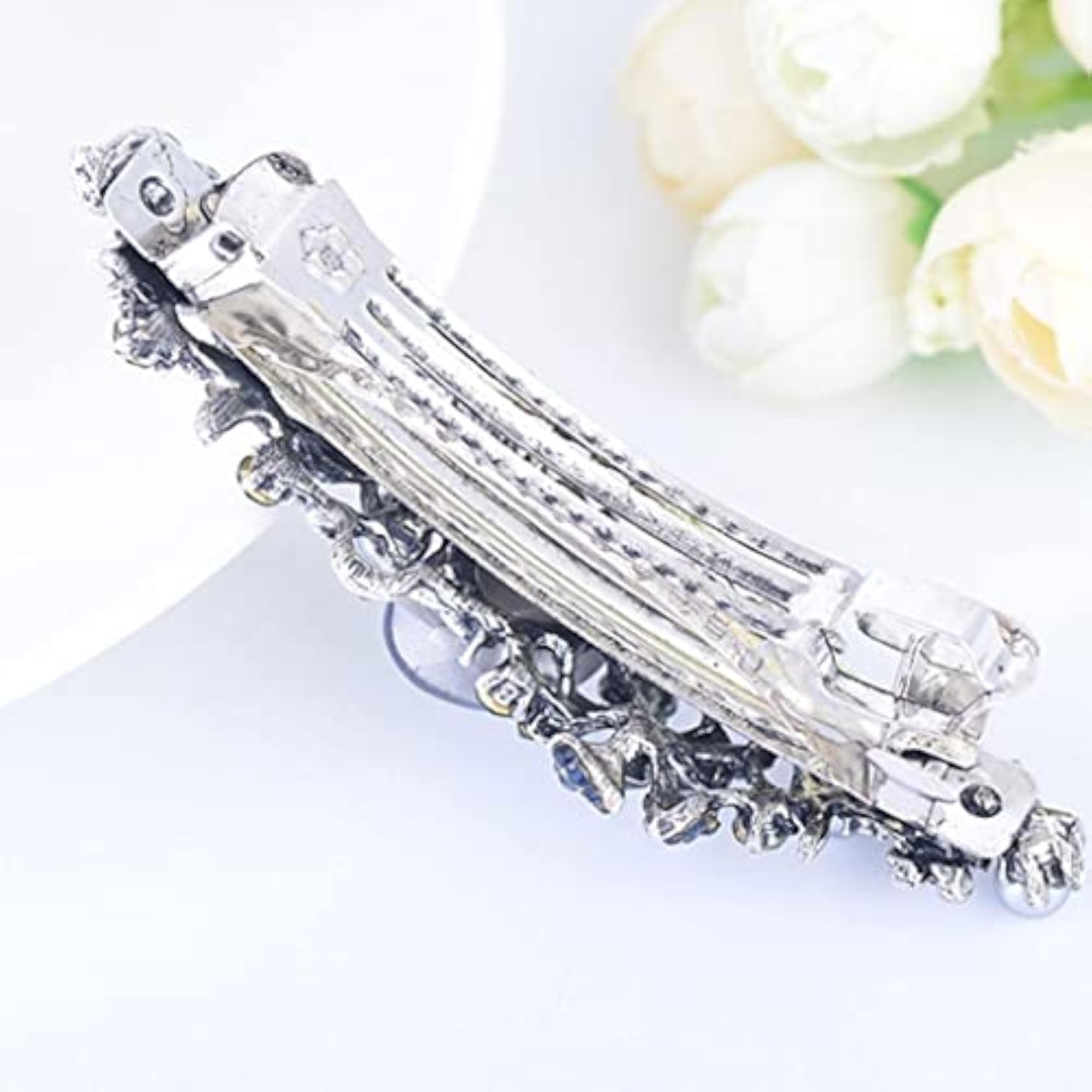 Elegant Pearl Flower Hair Barrette Clip for Weddings