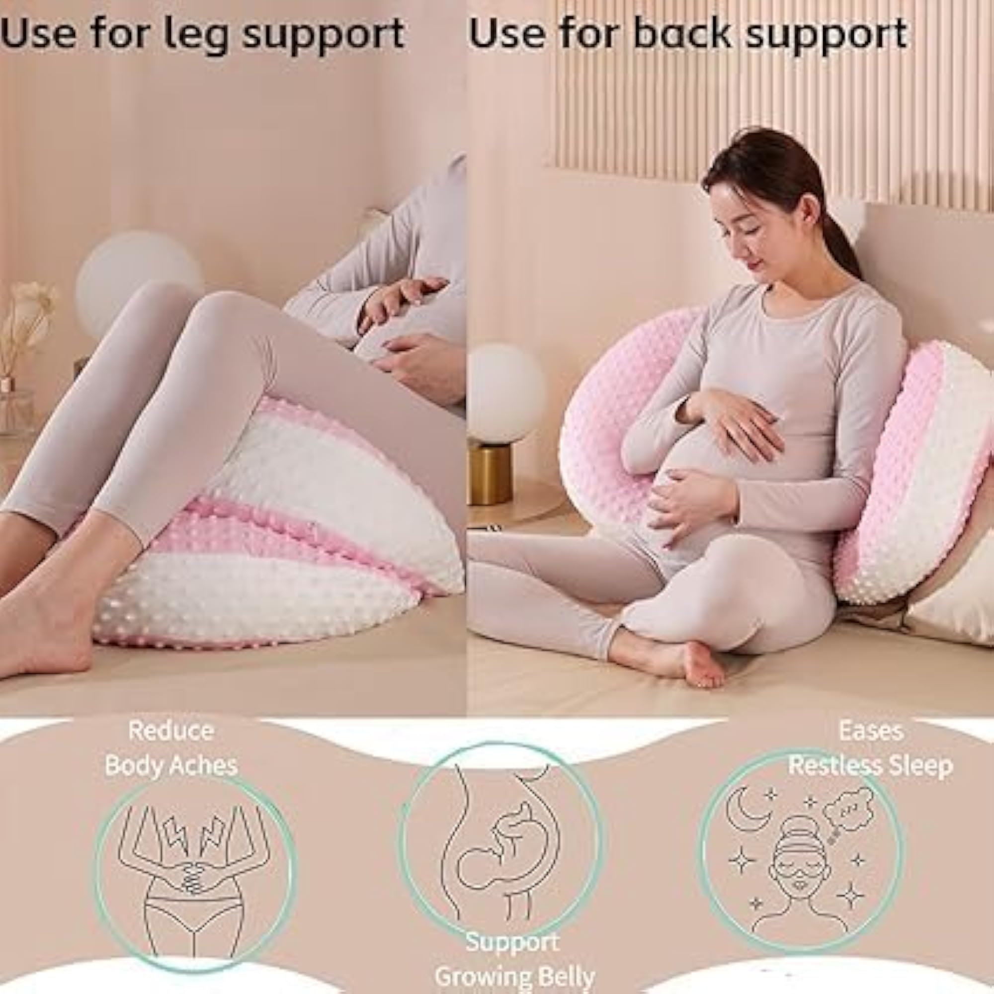 Pregnancy Body Pillow for Women, U Shape, Memory Foam