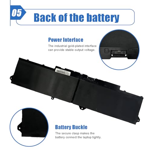 Image of 9JRV0 97Wh Battery Replacement for Dell Latitude 5521 5531 Precision 3561 3571 3581 Alienware m17 R5 AMD m18 R1 R2 m18 R1 AMD Series Laptop 0P3TJ 0R05P0 05RGW