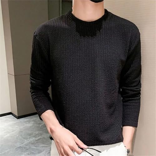 Winter Fashion Product Premium Solid Round Neck Loose Handsome Men's Casual Sports Long Sleeve Sweater4