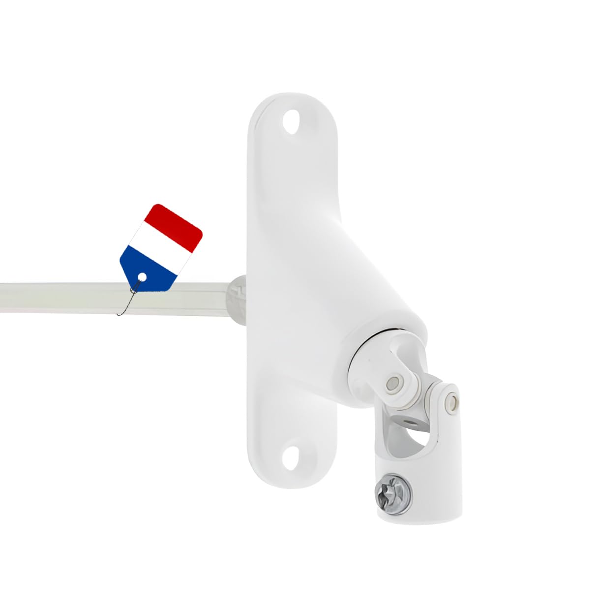 Sortie de Caisson Volet Roulant 90° – D590MB - Longueur 355 mm – Renvoi de Manivelle 6 Pans 7 – Système de Manœuvre à Manivelle – Blanc – Fixation Vis