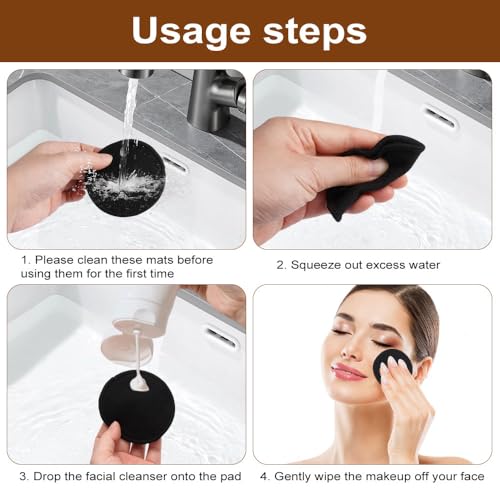 24 Piezas 8 cm Algodones Desmaquillantes Lavable, Discos Desmaquillantes Reutilizables Fibra de Bambú, Discos Algodon Desmaquillantes con Bolsa de Lavado para Todo Tipo de Pieles para Limpieza Facial - imagen 4