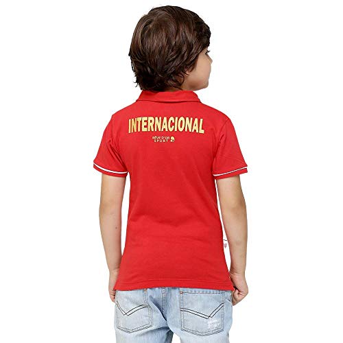 Camisa Polo Manga Curta Internacional, Rêve D'or Sport, Criança unissex, Vermelho/Branco, 4