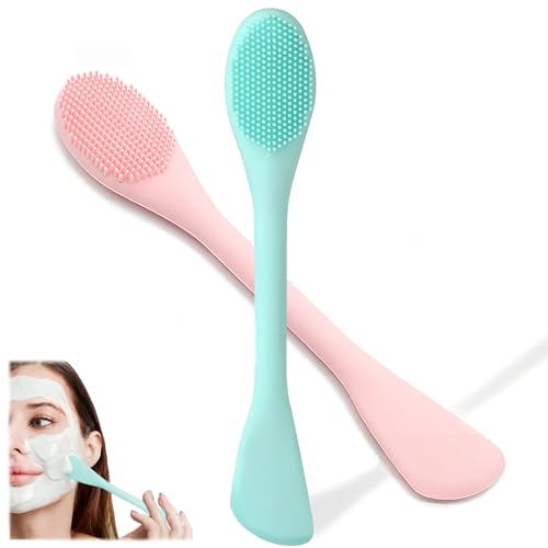 2 PCS Facial Cleansing Brush,2 in 1 Silicone Face Mask