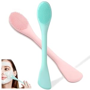 2 PCS Facial Cleansing Brush,2 in 1 Silicone Face Mask Brush for Exfoliating,Massaging,Remove Blackheads,Deep Pore Cleansing,DIY Mask
