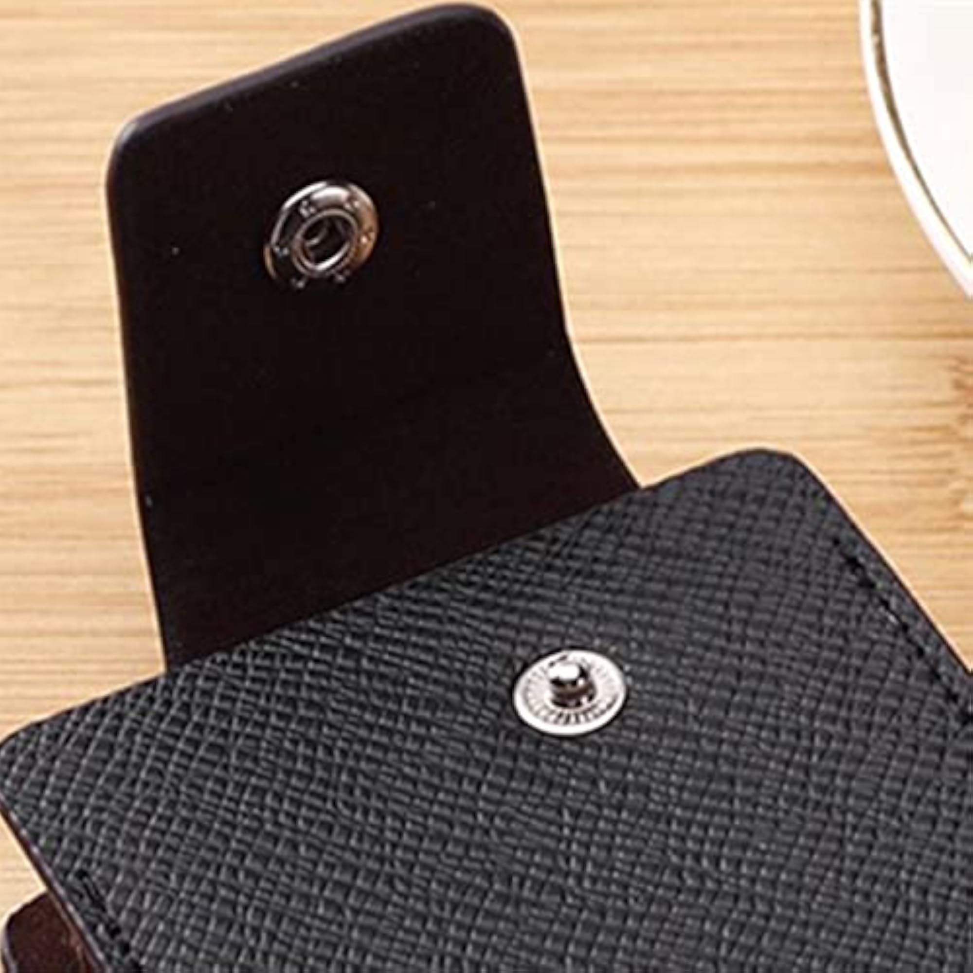 Women's Black Minimalist Card Holder Money Clip