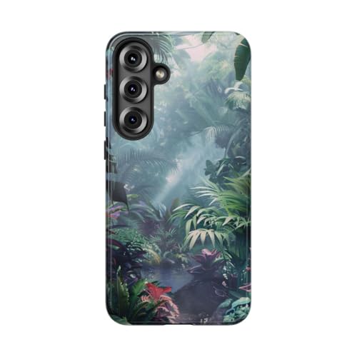 Coque rigide Galaxy S25 Plus verte une évasion tropicale vibrante