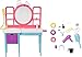 Barbie Doll & Hair Salon Playset with 15 Styling Accessories & Furniture, Long Color-Change Hair & Printed Dress