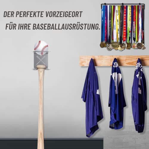 MM Steel Styles Support Batte Baseball Acier Inoxydable - Fixation Murale Adhésive Universelle