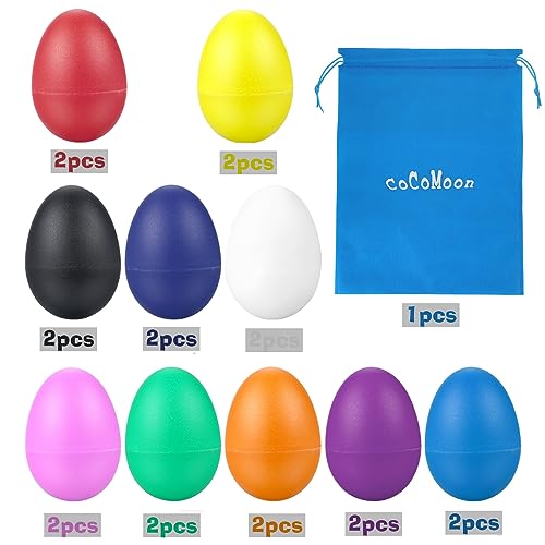 Egg Shakers Musical Instruments for Babies- 20Pcs Musical Maracas Percussion Instrument (10 Colors) Easter Egg Plastic Egg Shakers Kids Toys - Image 3