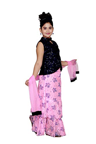 Image of ZOOBA Girl's Banarasi Silk With Jaal Readymade Lehenga Choli And Dupatta Set