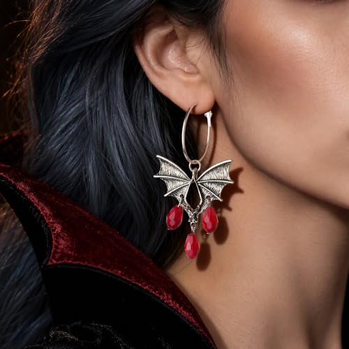 Women Dark Bat Earrings - image 2