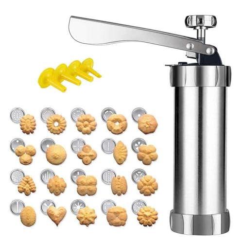 Cookie Press Gun Kit, Stainless Steel Cookie/Cake Icing Decoration Press