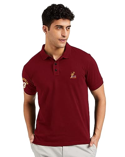 Image of EYEBOGLER Regular Fit Mens Polo Neck Half Sleeve Soild Casual Tshirt