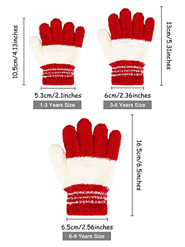 Image of SATINIOR 5 Pairs Kids Gloves Full Fingers Knitted Warm Gloves Winter Mittens for Little Boys and Girls Daily Supplies