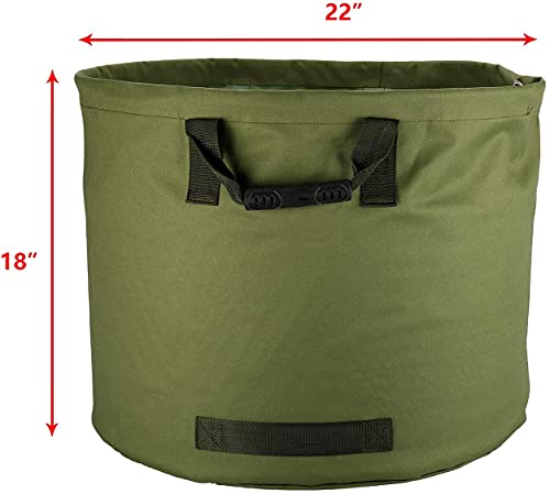 Hyddnice 2 Pack Garden Waste Bags,33 Gallons Reusable Yard Leaf Bag,Durable Canvas Lawn Bags Yard Waste Bags - H18’’, D22'' #TOP3