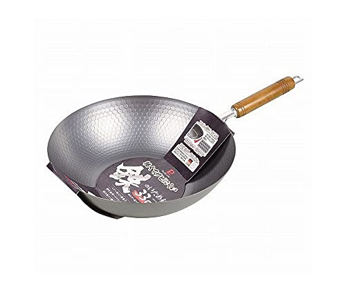 JapanBargain 4677, Peking Wok Stir Fry Pan Japanese Induction Cookware Traditional Chinese Nonstick Iron Wok, Made in Japan, 33cm