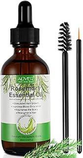 Rosemary Oil (60ml), Rosemary Essential Oil for Hair Growth & Skin Care, Improve Hair Loss and Nourishes Scalp, Natural Hair Growth Oil Promotes Hair, Eyebrow and Eyelash Growth for Men and Women