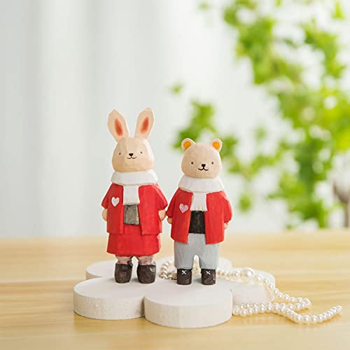 Image of Wooden Animal Ornament Fine Workmanship Rabbit Statue for Bedroom Decor Bear | Home Decor | Figurines