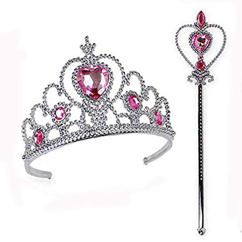 Prinzessin Tiara Crown, Dress up Tiara Crown Set, für Kinder, kleine Mädchen, Geburtstagsfeier und Halloween Pretend Play (Rose Red)