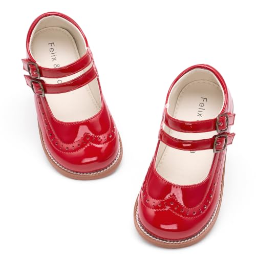 Image of Felix & Flora Toddler Girl Mary Jane Dress Shoes - School Oxford Flats for Girl Party Shoes.