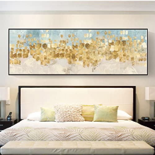 Tableau Abstrait Or Dancing Stars 60x180cm sans cadre pour decoration salon moderne